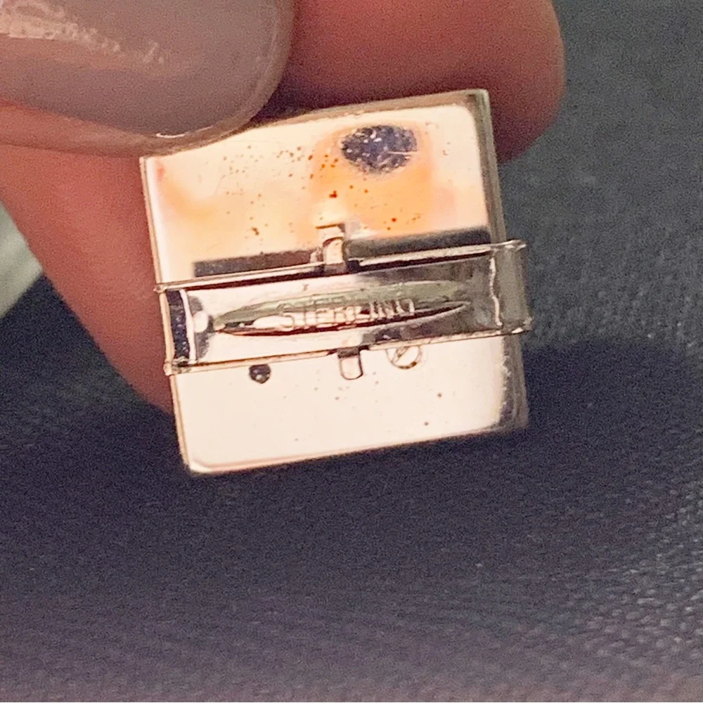 Vintage sterling silver diamond MCM birthdate calendar cuff links June 26 1969